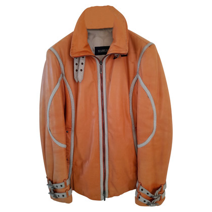 Mabrun Jacke/Mantel aus Leder in Orange