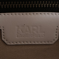 Karl Lagerfeld Schultertasche in Schwarz/Weiß