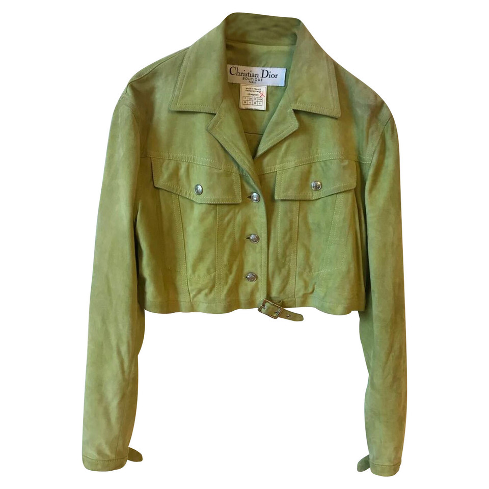 Dior Giacca/Cappotto in Pelle scamosciata in Verde
