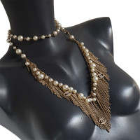 Chanel Pearl Necklace / belt with fringes and CC logos