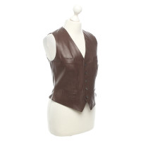 Ralph Lauren Black Label Vest Leather in Brown