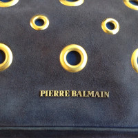 Pierre Balmain borsetta di camoscio viola pierre balmain tempestato