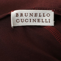 Brunello Cucinelli Top in seta a Bordeaux