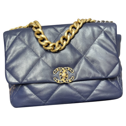 Chanel 19 Bag Leer in Blauw