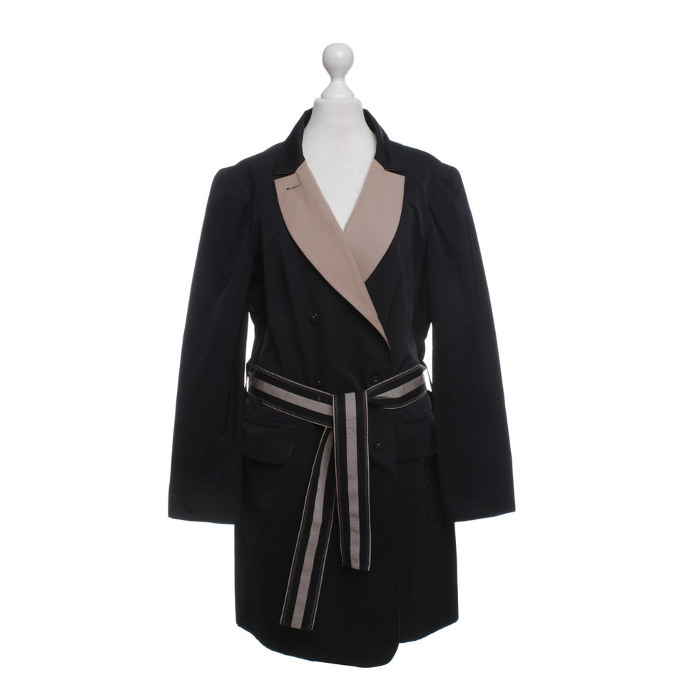 Paule Ka Waisted jacket in Black Beige