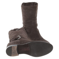 Prada Suede boots in dark brown