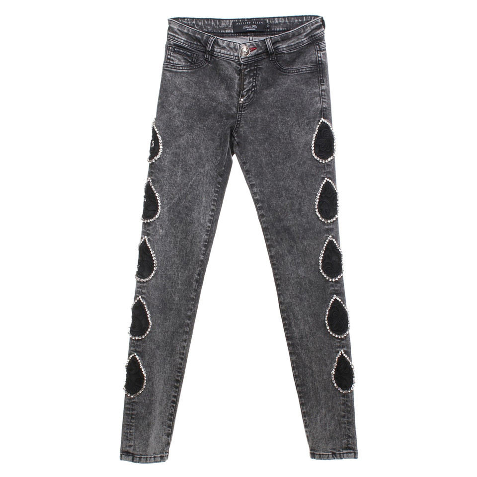 Philipp Plein Jeans met Gemstone versiering