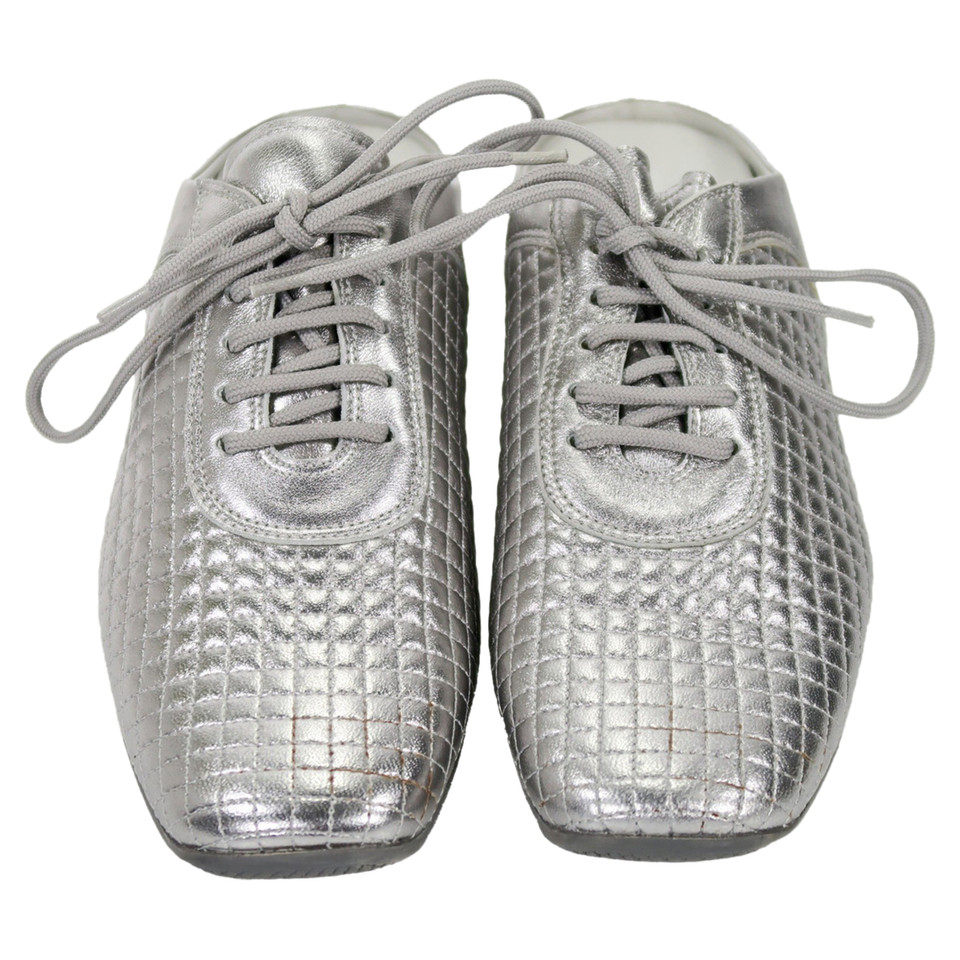 Prada Trainers Leather in Silvery