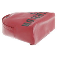 Moschino Love Rucksack aus Leder in Rot