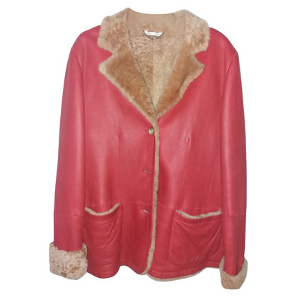 Max Mara Leather jacket in red