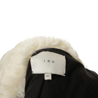 Iro Jacket with rabbit fur trim