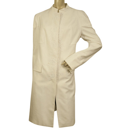 Versace Jacke/Mantel aus Baumwolle in Weiß