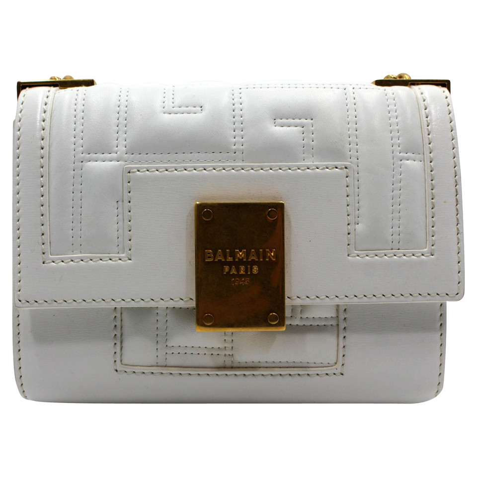 Balmain Clutch Bag Leather in White