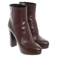 Prada Bottes en Cuir en Marron