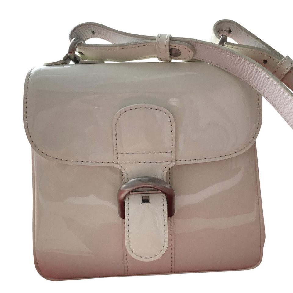 Delvaux Shoulder bag Patent leather in White