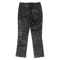 Ganni Trousers Leather in Black
