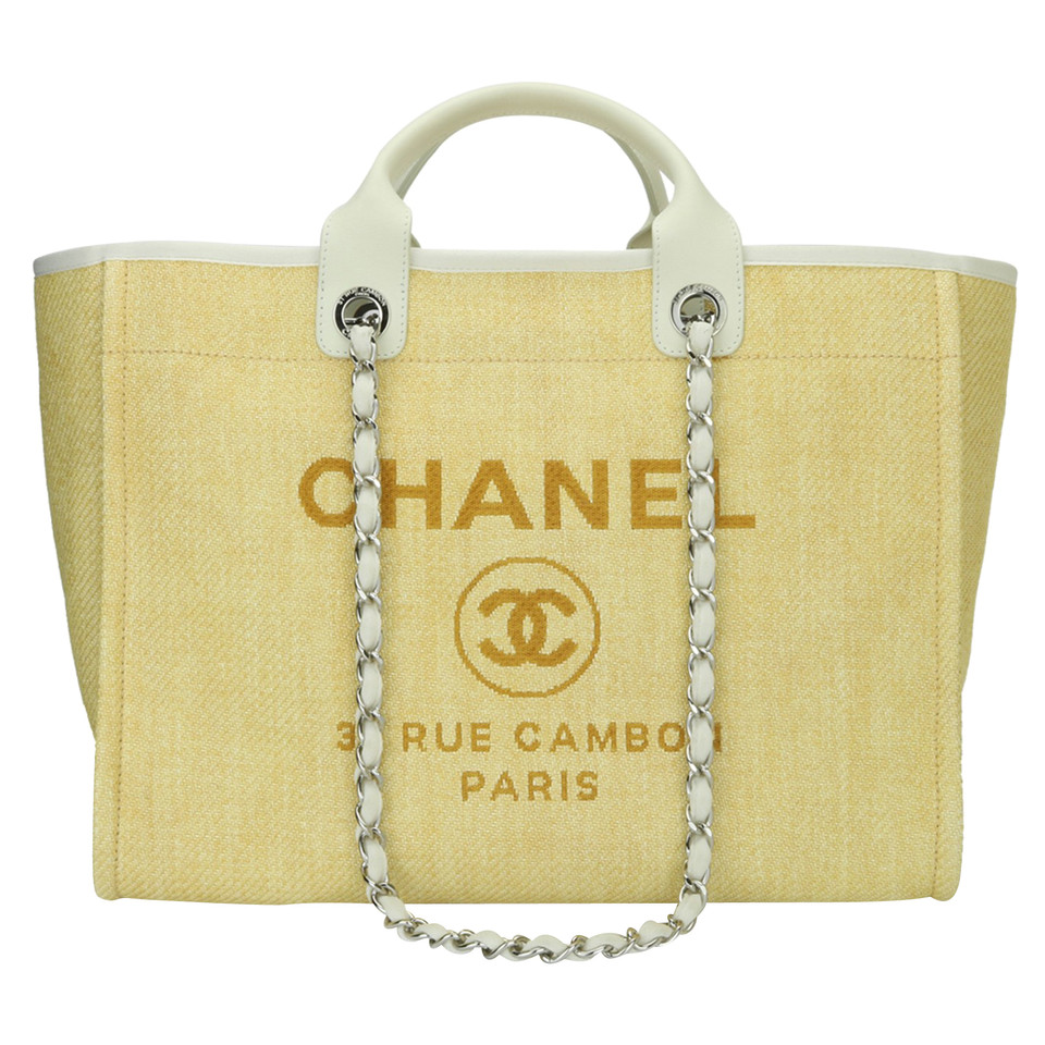 Chanel Tote bag in Tela in Giallo
