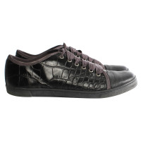 Lanvin black embossed leather sneakers