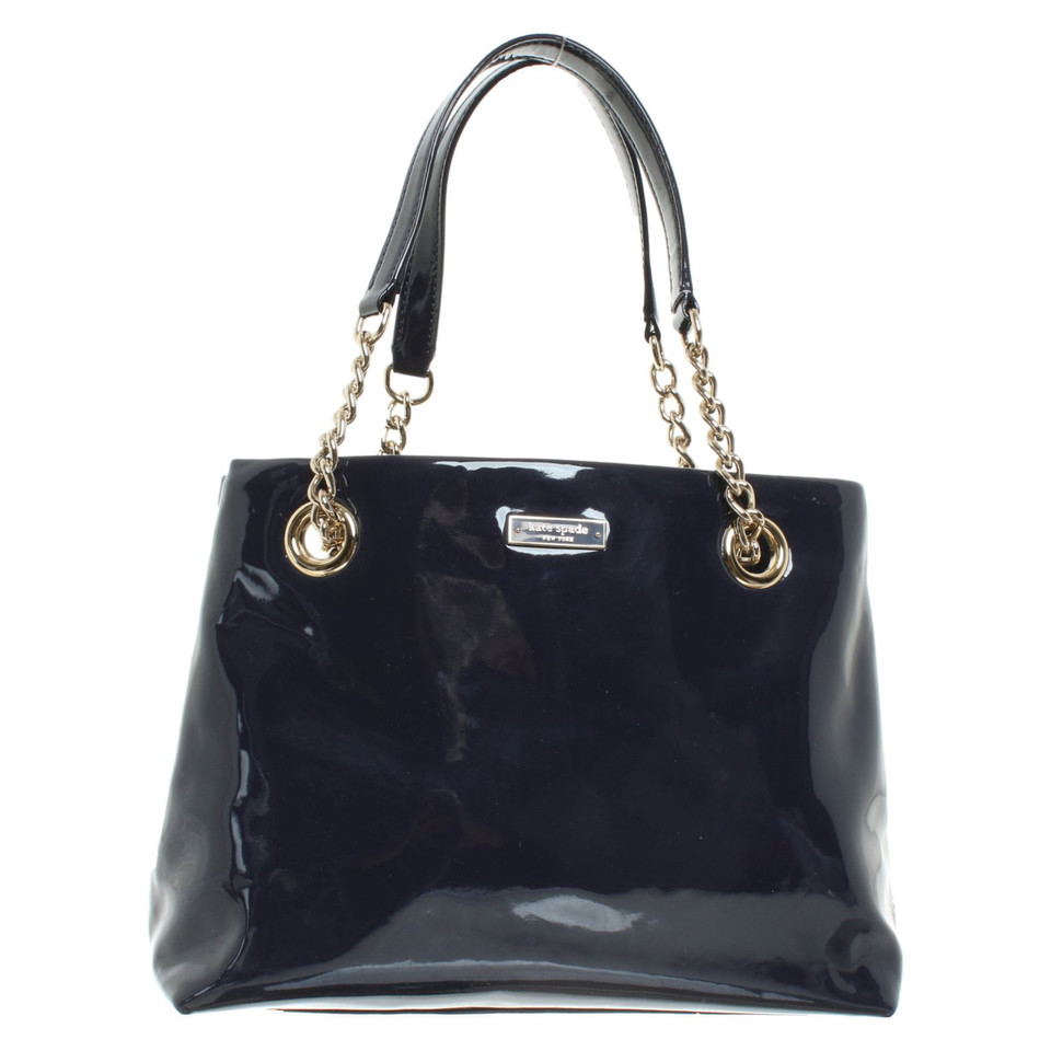 Kate Spade Handtasche aus Lackleder in Blau