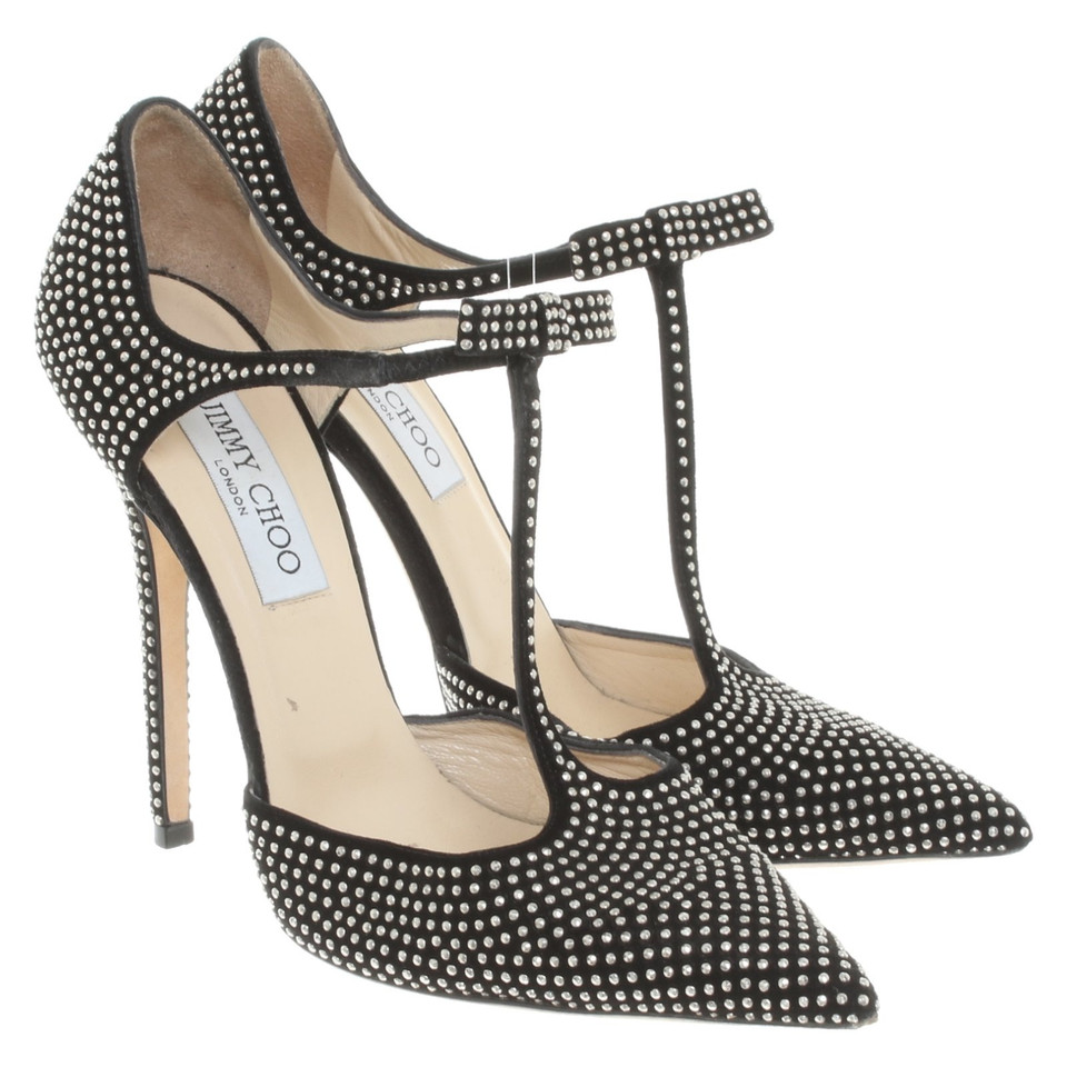 Jimmy Choo Stilettos mit Strasssteinbesatz