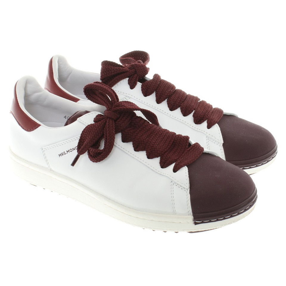 Moncler Sneakers in White / Bordeaux