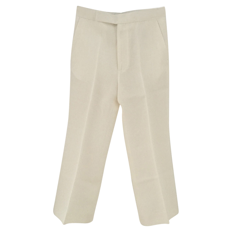 Céline Paire de Pantalon en Viscose en Blanc