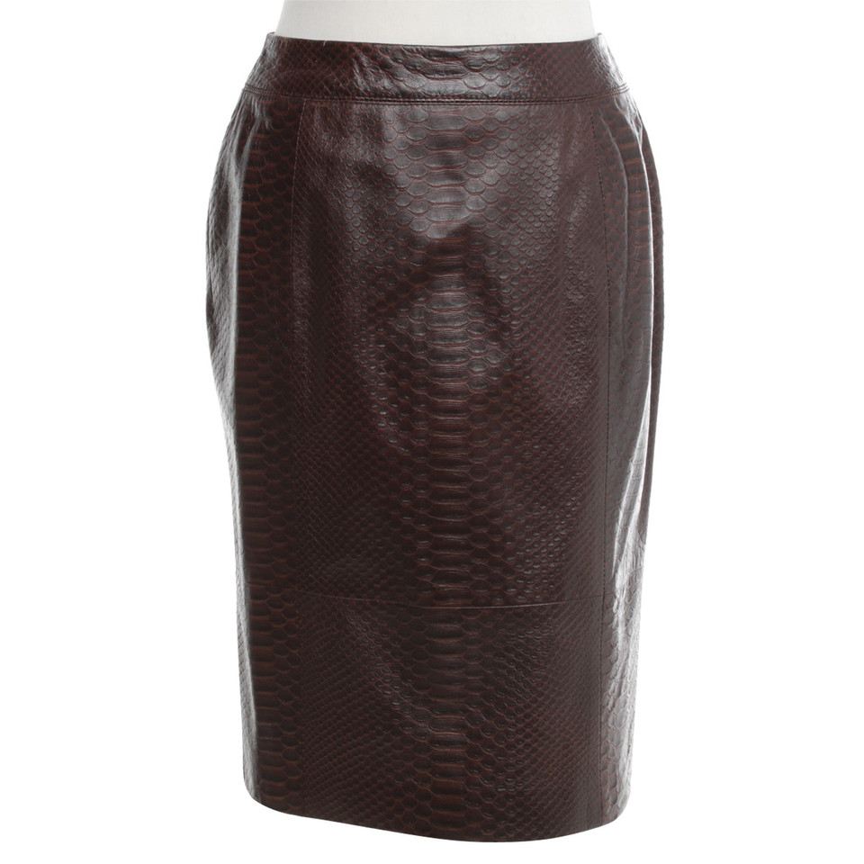 Max Mara Jupe en cuir aspect reptile