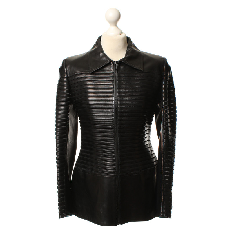 Jitrois Art leather jacket in black