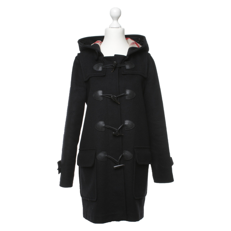 Burberry Jacke/Mantel aus Wolle in Schwarz