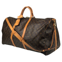 Louis Vuitton Keepall 60 in Tela in Marrone