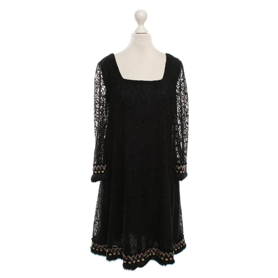 Anna Sui robe de dentelle en noir