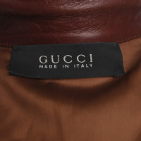 Gucci Veste en cuir brun