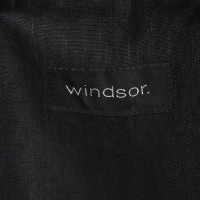 Windsor Kleid aus Leinen in Schwarz