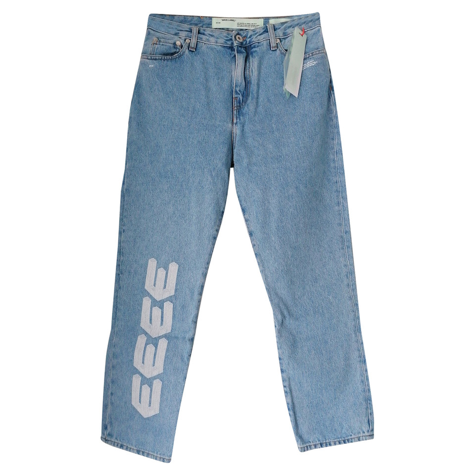 Off White Jeans Cotton in Blue
