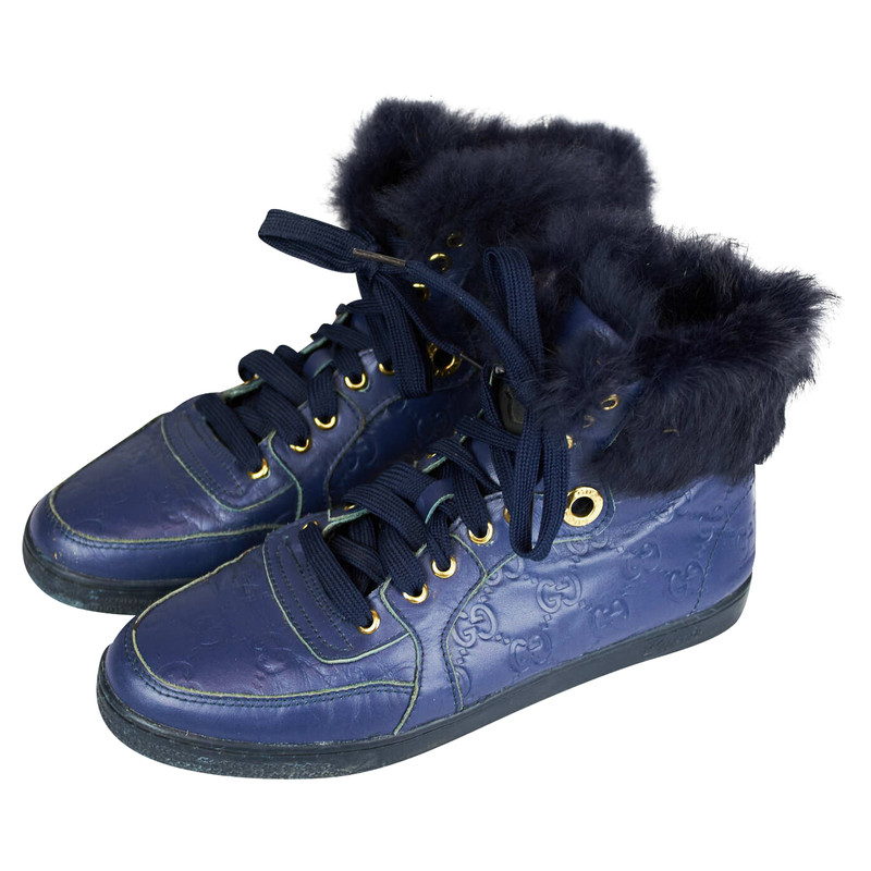 gucci trainers with fur