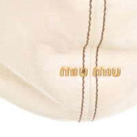 Miu Miu Crema di borsa borsetta in pelle bianca