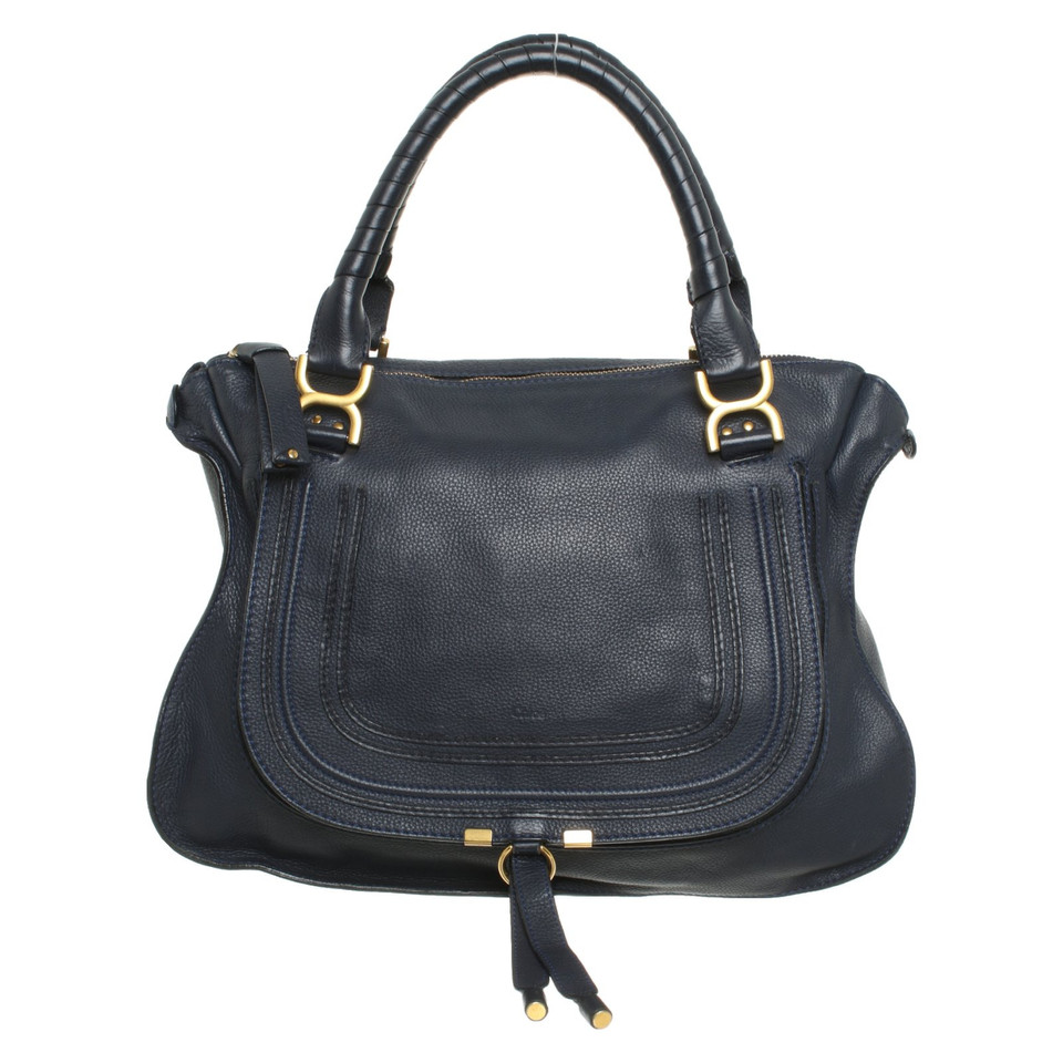 Chloé Marcie Bag Large in Pelle in Blu