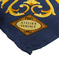 Versace sciarpa di seta in blu / giallo