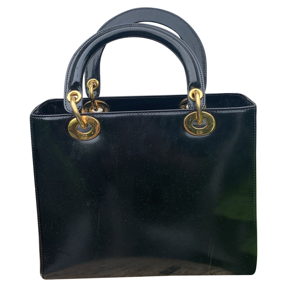 Christian Dior Handbag Patent leather in Black