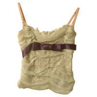 Dolce & Gabbana Greenish top with lace and purple bow