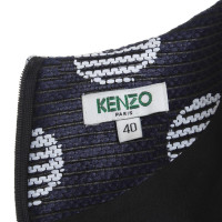 Kenzo Kleid mit Punktemuster in Dunkelblau/Weiß