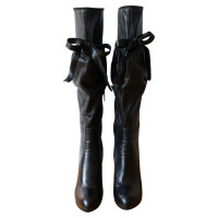 Prada Schwarze Lederstiefel