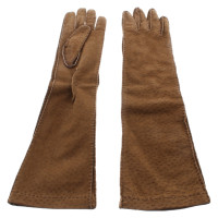 Prada Handschuhe aus Leder in Ocker
