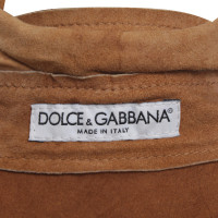 Dolce & Gabbana giacca di pelle scamosciata in ocra