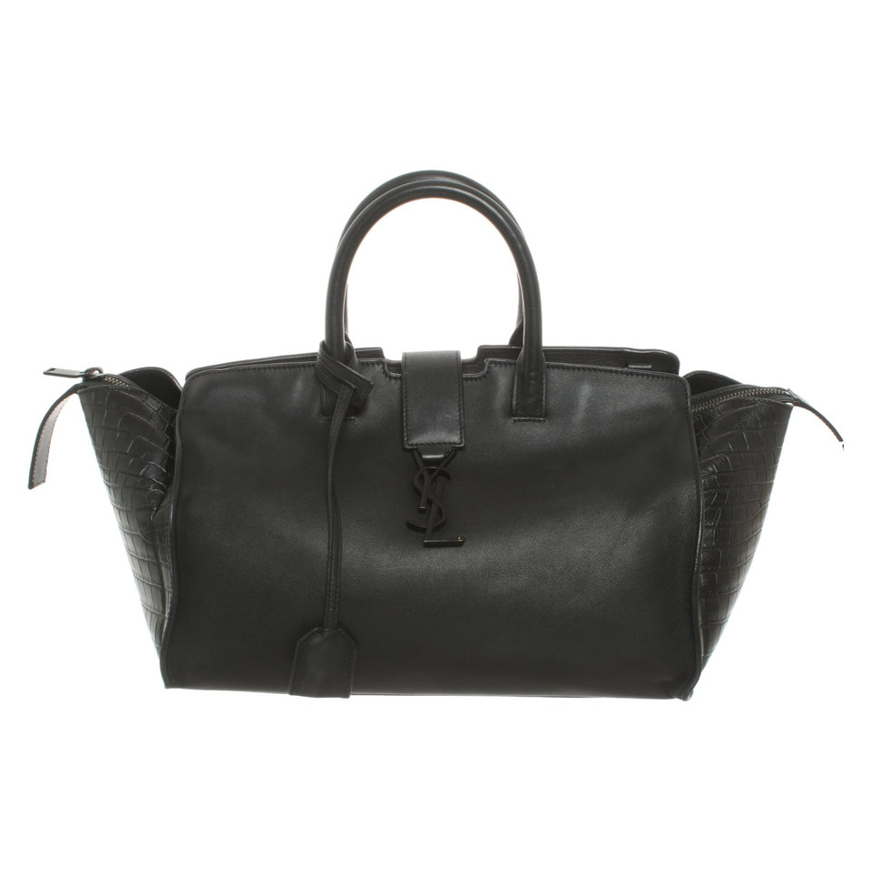 Saint Laurent YSL Monogramme Cabas Leather in Black