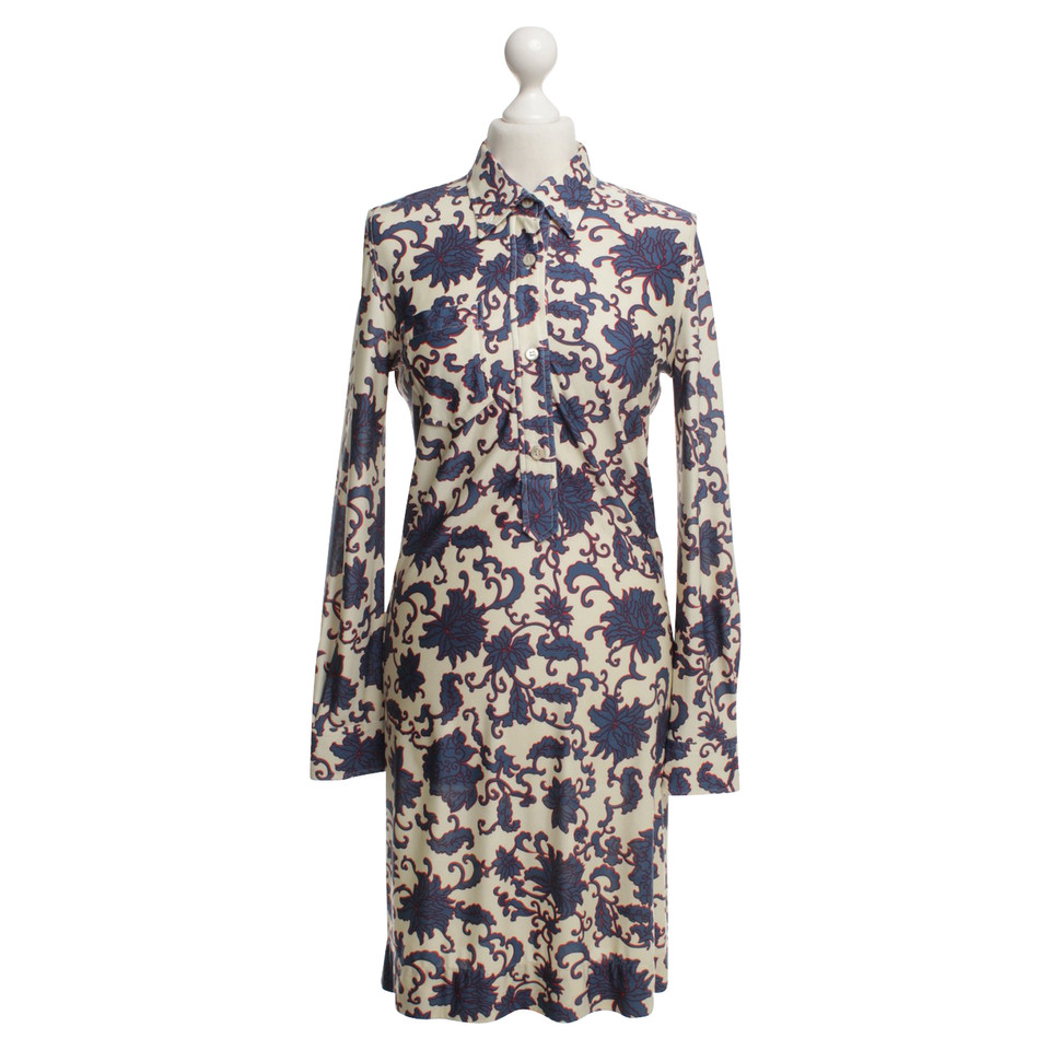 Isabel Marant Blouse dress with flower pattern in cream / blue