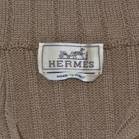 Hermès wollen jurk met lederen details