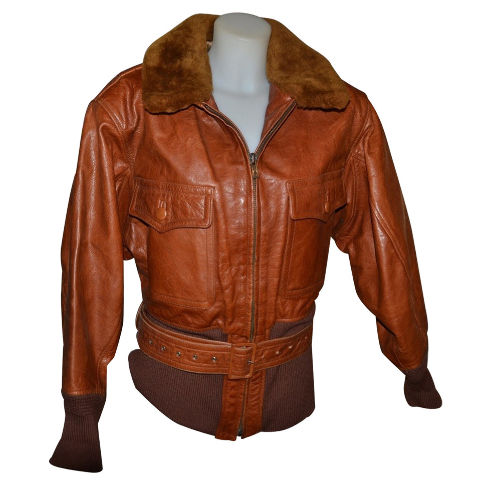 Jean Paul Gaultier Jacke/Mantel aus Leder in Braun