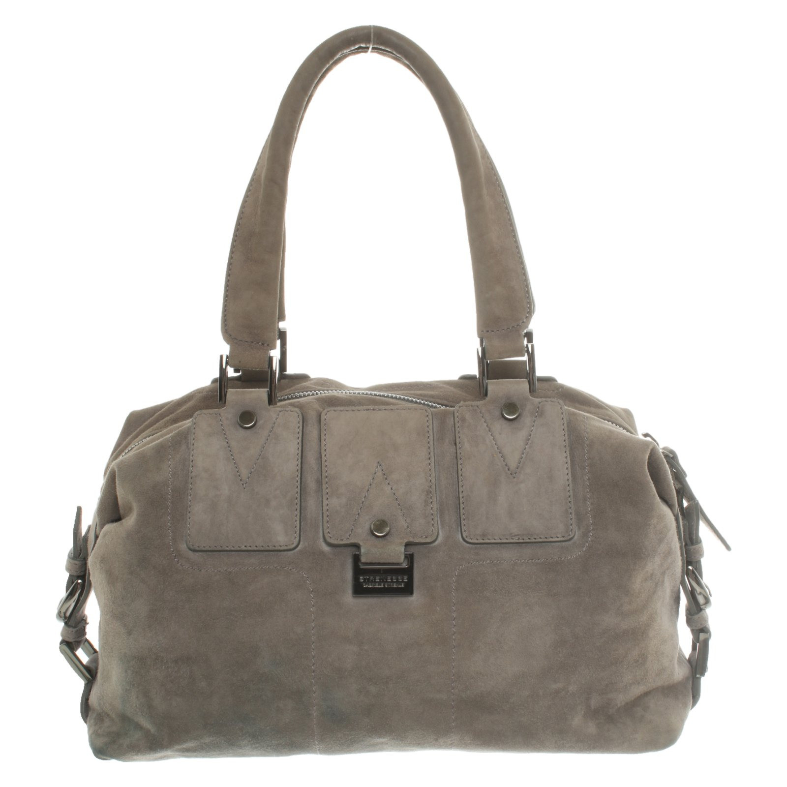 Strenesse Handtasche aus Leder in Grau - Second Hand Strenesse Handtasche  aus Leder in Grau gebraucht kaufen für 49€ (4553735)