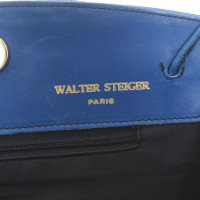 Walter Steiger Umhängetasche aus Leder in Blau